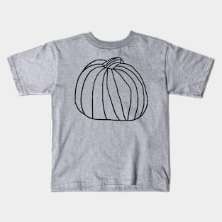 One Big Pumpkin Minimal Line Drawing Kids T-Shirt